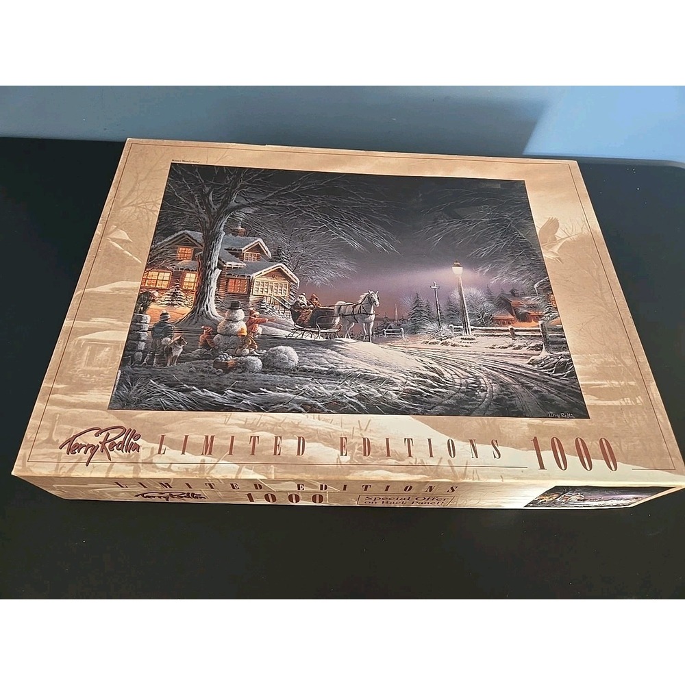Terry Redlin Limited Edition 1000 PC Jigsaw Puzzle Winter Wonderland RoseArt‎